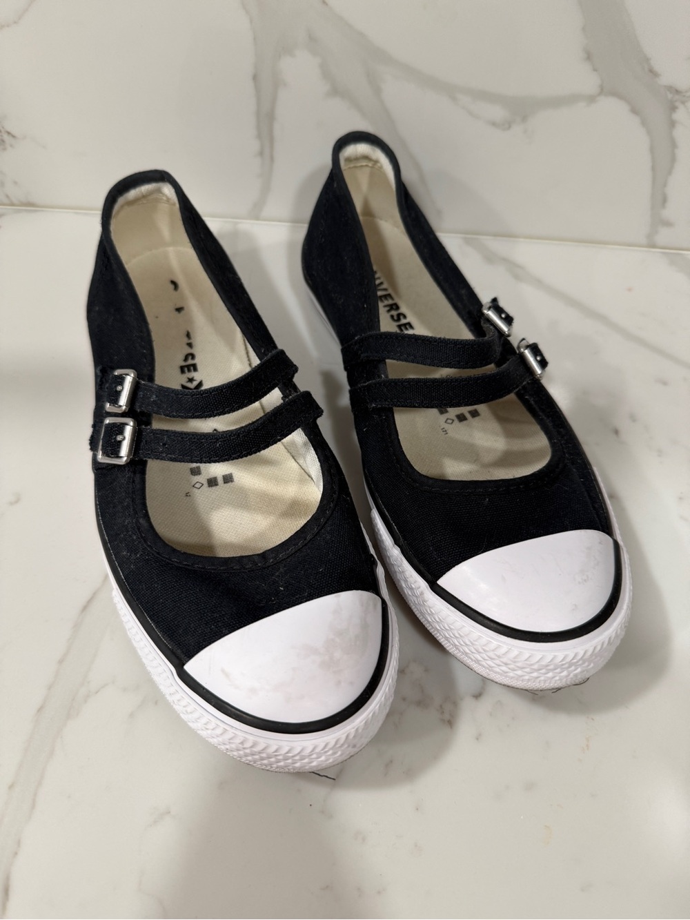 Black Mary Jane Ballet Flat Converse Sneakers